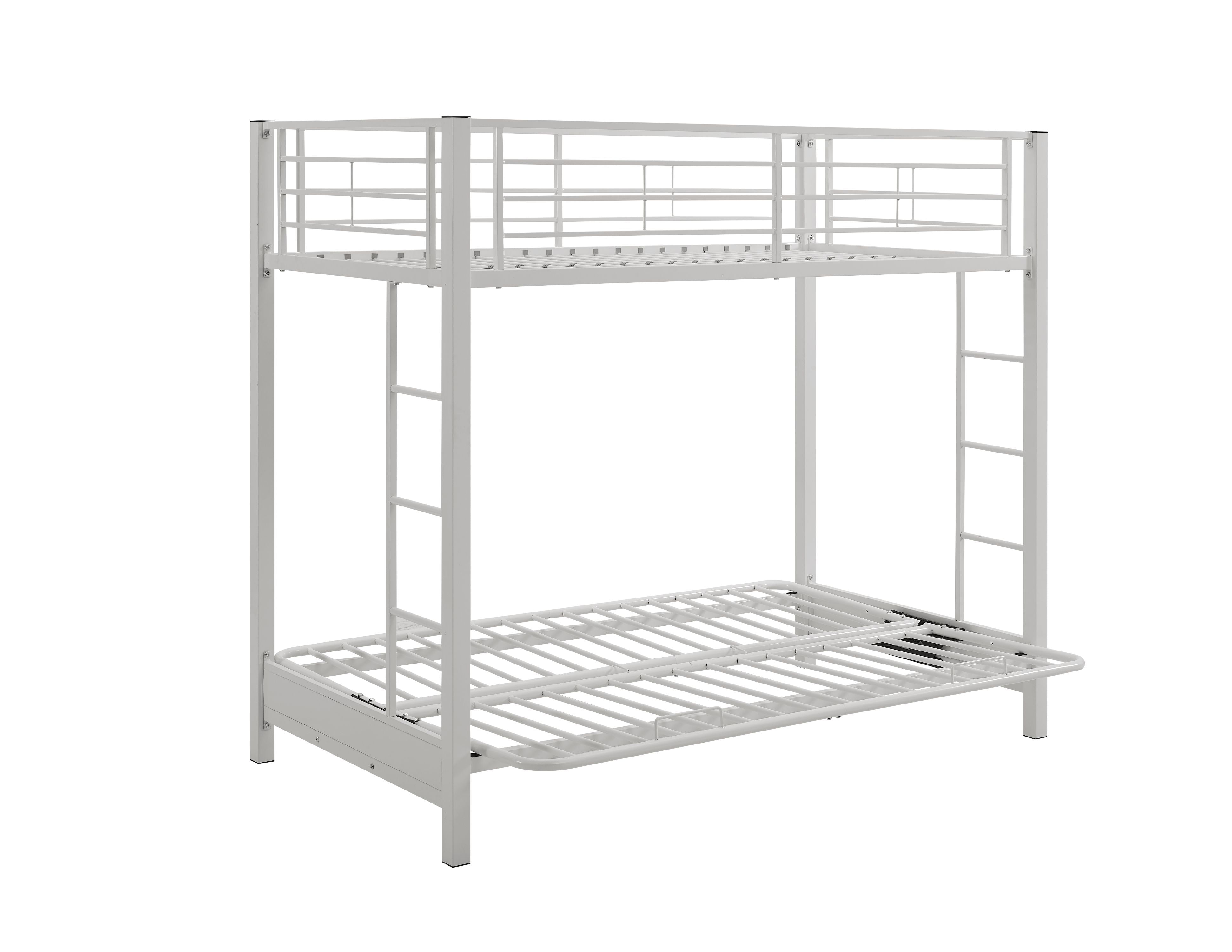 Walker Edison Twin Over Futon Metal Bunk Bed White Com