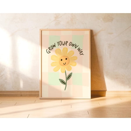 Flower Wall Art Room Decor Boho Nursery Positive Quote Botanical Unframed Paper Print