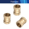 thumbnail image 3 of HUGFEGWE M8x12mm Female Thread Knurled Nuts,100PCS Hx10mm OD Brass Threaded Insert Embedment Nuts Hydraulic Welded Joint Injection Molding Assortment Kit for 3D Printing Injection Molding CJB91-25006, 3 of 6