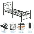 Yoneston 14" Heavy Duty Twin Metal Platform Bed Frame with Headboard