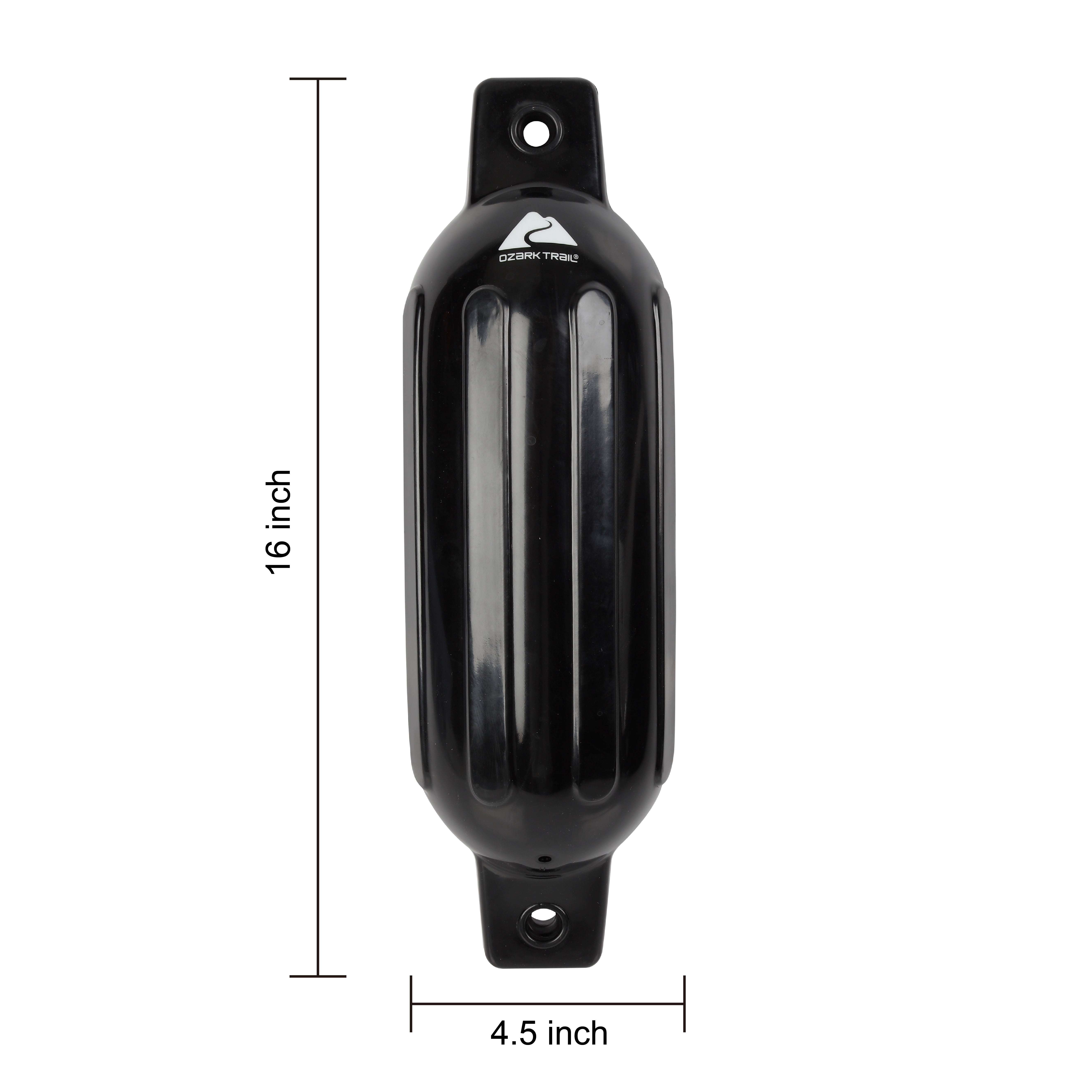 (2 pack) Ozark Trail 4.5" x 16" Inflatable Boat Bumper Marine Boat Fender, Black