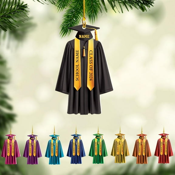 Graduation Ornament, Graduation Ornaments Class of 2023, Graduation Cap and Scroll Xmas Gift, Graduation Christmas Xmas Tree Ornaments, Gifts for Graduate, School Ornaments (DGRA1) - 3323 (Black)