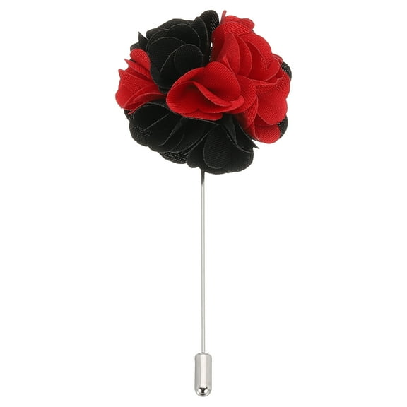 Uxcell Flower Boutonnieres Pin, 1 Pcs Lapel Pin for Men Camellia Flower for Suit Wedding Anniversary, Orange