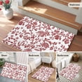 thumbnail image 6 of 2x3 Door Mat Rug, Red Boho Flower Non-Skid Rubber Backing Large Rectangle Rugs - Living Room Bedroom Home Office, Vintage Paisley Farmhouse Pattern Indoor Floor Mat Carpets Washable Rug, 6 of 9