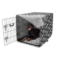thumbnail image 5 of Modern Dog Crate Cover, Horizontal Arrangement of Intersecting Streaks Geometrical Details, Easy to Use Pet Kennel Cover Small Dogs Puppies Kittens, 7 Sizes, Dimgray Charcoal Grey, by Ambesonne, 5 of 6