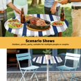 thumbnail image 6 of Elastic Fitted Round Tablecloth, Navy Blue Stripe Waterproof Stretch Table Cover for 45"-54" Tables, Geometric Grey White Vertical Striped Washable Outdoor Tablecloths for Patio, Picnic, Camping, 6 of 9