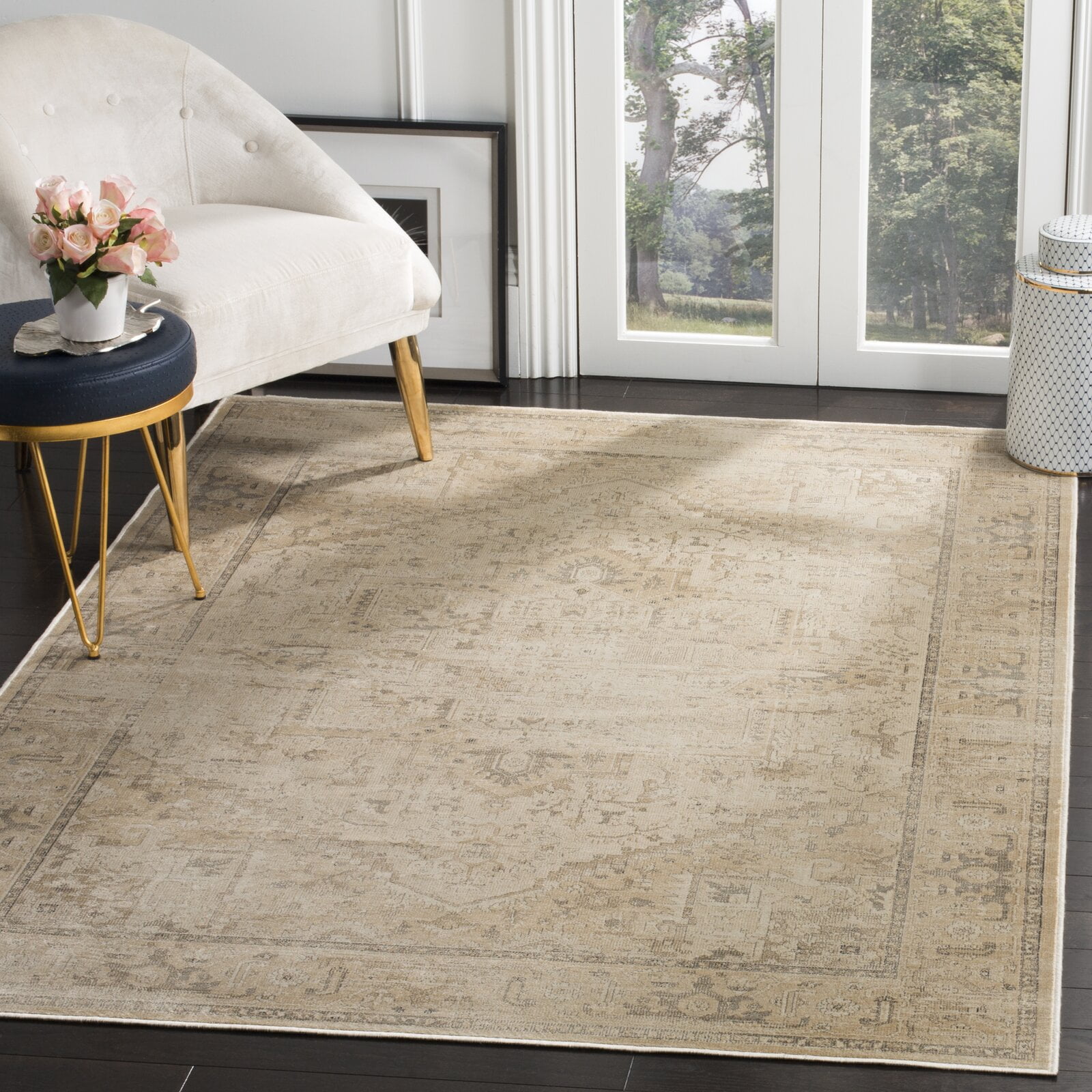 Emily Beige Area Rug, Location: Indoor Use Only, Commercial Warranty: No -  Walmart.com