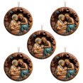 thumbnail image 1 of Teissuly 5Pcs Christmas Decoration Flat Christmas Tree Retro Style Home Decoration Car Ornaments Teissuly WER202312140019, 1 of 1