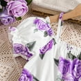 thumbnail image 4 of ASFGIMUJ Girls' Clothes 10 Years Old Princess Dress 2024 Summer Children's One Line Strap Short Sleeved Dress,Size 9 Years-10 Years, 4 of 9