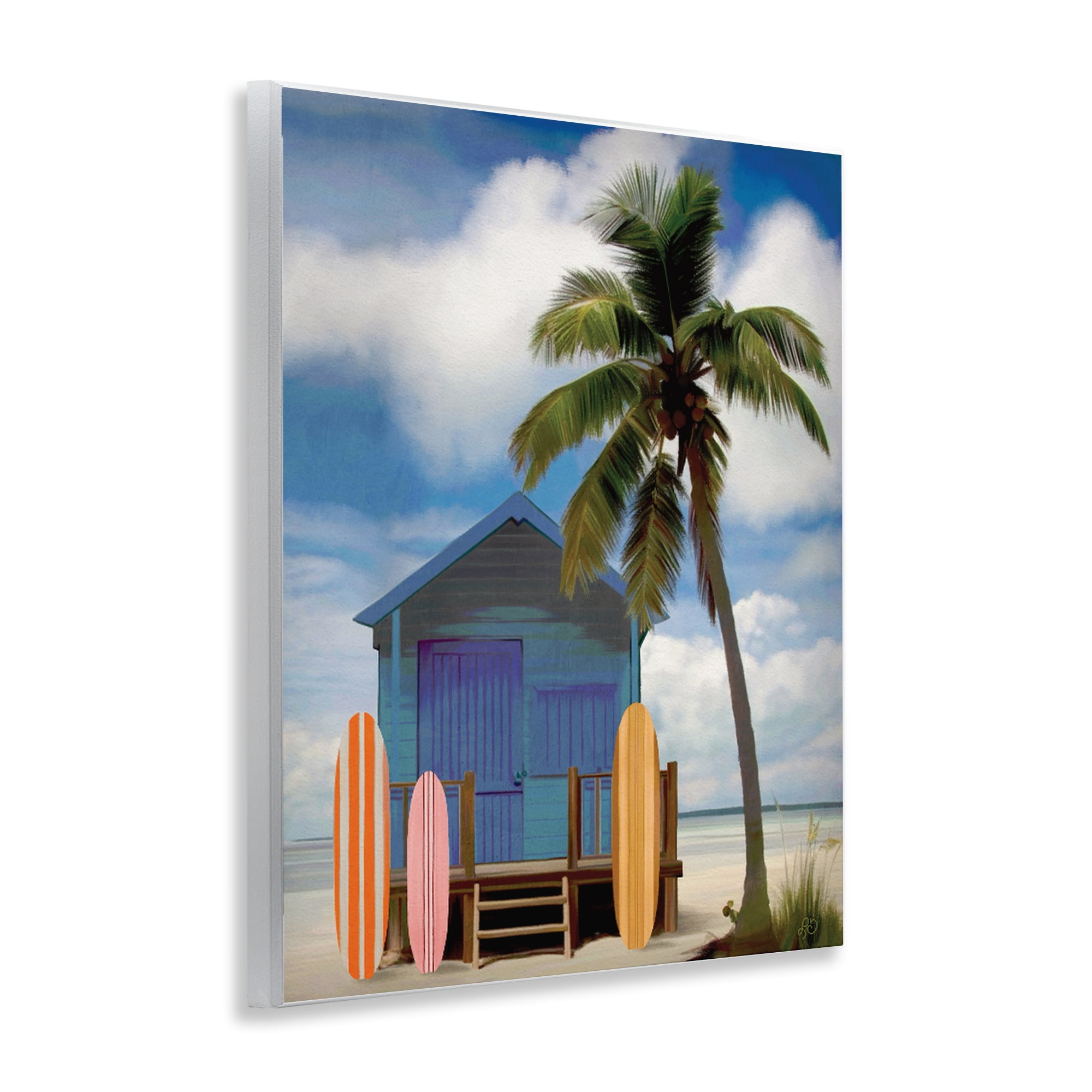 Stupell Industries Palm Overhanging Surf Shop Wall Plaque Art, design by Lisa R Dumm