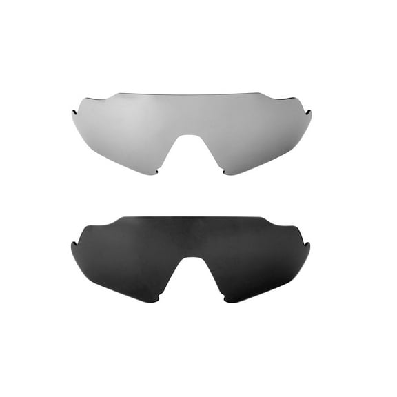 Walleva Polarized Titanium   Black Replacement Lenses For Oakley Flight Jacket Sunglasses