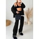 thumbnail image 3 of Conjunto Lounge PRETTYGARDEN Cardigan Negro y Pantalón de Pierna Ancha XL, 3 of 8