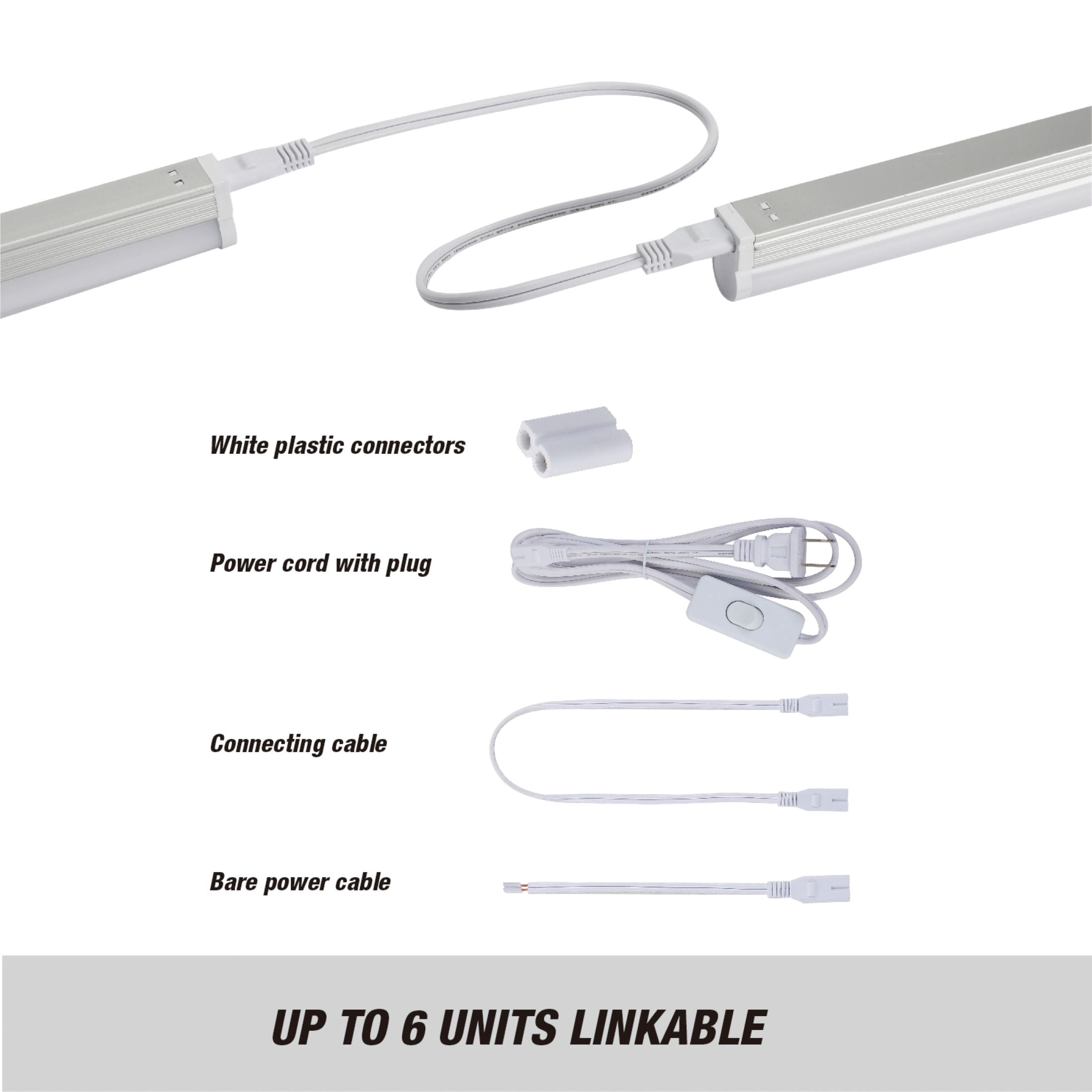 Hyper Tough LED 2500 Lumens 4-Foot T5 Dimmable Shop Lights, Pack of 6