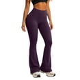 thumbnail image 2 of Akmaiox Flare Leggings for Women, Tummy Control Stretchy High Waist Yoga Pants with Pockets, Casual Slim Wide Leg Gym Workout Gym Pants S-2XL, 2 of 5