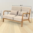 thumbnail image 5 of Knubmt Modern Leisure Sofa with Solid Wood Armrest and Legs, 2 Seater Loveseat Sofa for Home, Bedroom, Office, Beige, 5 of 6