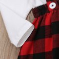thumbnail image 2 of ITFABS Baby Girls Long Sleeve Ruffled Solid Color T-shirt + Plaids Strap Skirt, 2 of 4