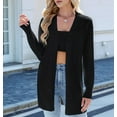 thumbnail image 5 of Women Light Cardigan Sweaters Cardigan Loose Casual Long Sleeve Open Front Breathable Black S, 5 of 9
