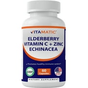 Vitamatic Elderberry Zinc Vitamin C Echinacea Extract - 60 Capsules