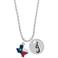 thumbnail image 1 of Delight Jewelry Silvertone Texas with Rope Border Silvertone Script Initial Disc - J - Charm Necklace, 20"+3", 1 of 4