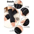 thumbnail image 2 of 4 pares de guantes sin dedos para muñeca con agujero para el pulgar unisex de cachemira, 2 of 7