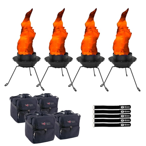 Chauvet DJ BOBLEDH3 LED Multi-Colored Flame Simulators with Carrying Cases Four Package