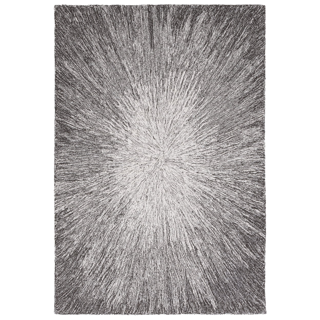 SAFAVIEH Micro-Loop Carbrey Sunburst Area Rug, Charcoal/Grey, 4' x 6'