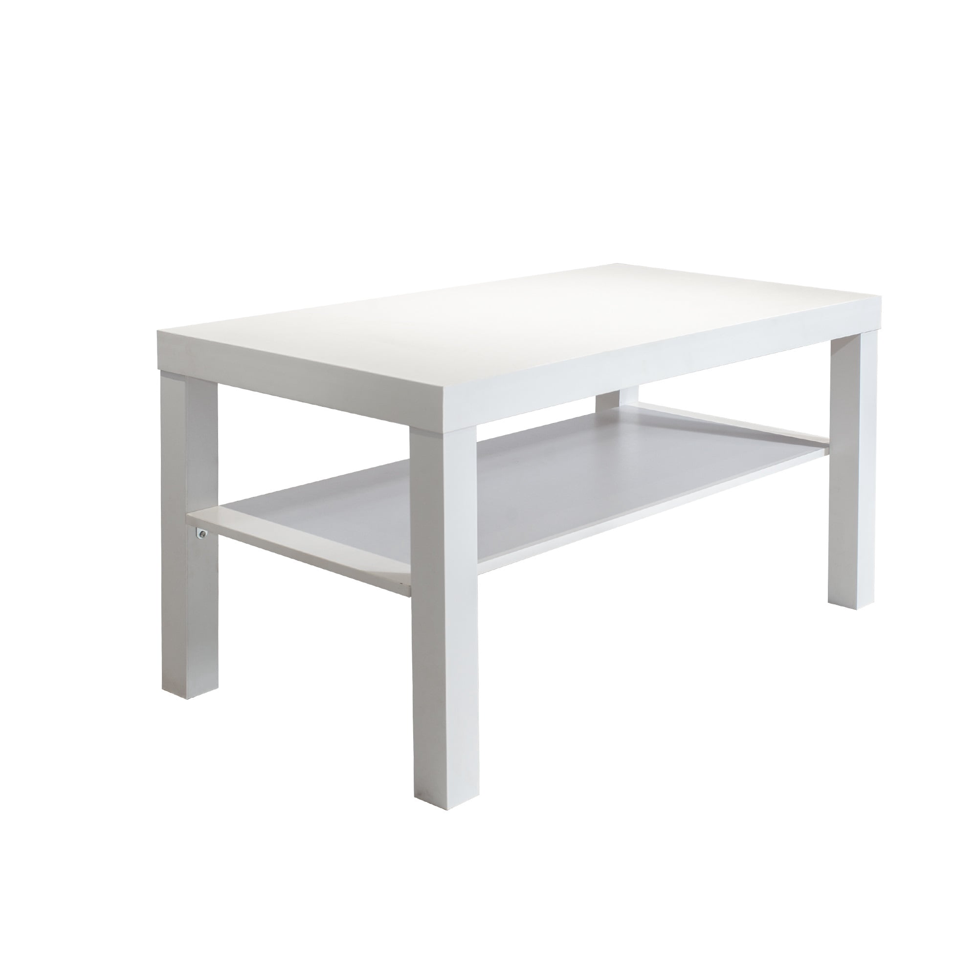 Aukfa Modern 2-Tier Coffee Table, Sofa Center Table for Living Room Home Office, White