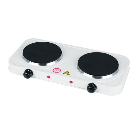 Emerald Electric Double Burner in White with Coil Less Top