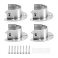 thumbnail image 3 of Qilidiba 4 Packs Heavy Duty Stainless Steel Closet Rod End Supports Closet Pole Sockets Flange Rod Holder with Screws, 1-1/3 Inches Diameter(U-Shaped), 3 of 6
