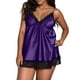 thumbnail image 1 of Gibobby Lencería mujer erótica Lencería de Encaje para Mujer, con Cierre Frontal, Cuello en V, camisón Sexy(Morado, M), 1 of 2