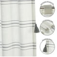 thumbnail image 5 of Better Homes & Gardens Polyester-Cotton Light Filtering Stripe Tassels Curtain Panel, 1-Piece, Grey, 50" W x 108" L, 5 of 5