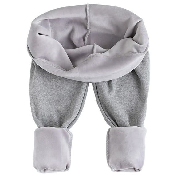 FRSASU Kids Pant Winter Leggings Plush Thickened Underlay Pants Over the Belly High Waist Pregnancy Pants Gray XL