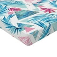 thumbnail image 4 of Ambesonne Tropical Vibes Fitted Sheet, Triangle Exotic Art, Full Size, Pastel Pink Almond Green, 4 of 5