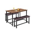 thumbnail image 2 of Ourlova Dining Table Set For 4. Kitchen Table With Benches. Rectangular Dining Room Table Set With 2 Upholstered Benches. 3 Piece Dining Table Set For Small Space. Apartment. Studio, 2 of 7