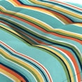 thumbnail image 6 of Jordan Manufacturing 3-Piece Mamba Pelican Turquoise Stripe Tufted Outdoor Cushion Set with 1 Wicker Bench Cushion and 2 Wicker Seat Cushions, 6 of 12