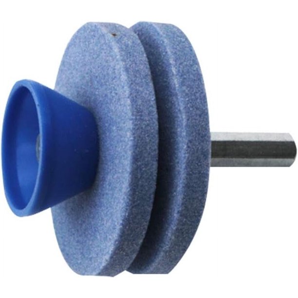 Afilador de cuchillas para cortadora de césped, corindón de doble capa resistente al desgaste universal, accesorio para taladro eléctrico para afilado rápido, adecuado para cuchillas de césped,