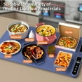 thumbnail image 4 of Tapis Chauffant pour Aliments, Tapis Chauffant Rapide en 8 s pour Aliments, Tapis Réchauffeur avec 9 Réglages de Température, Plateaux Chauffants Électriques Enroulables pour Buffets, Fêtes, Famille, Bleu, Grand, 4 of 7