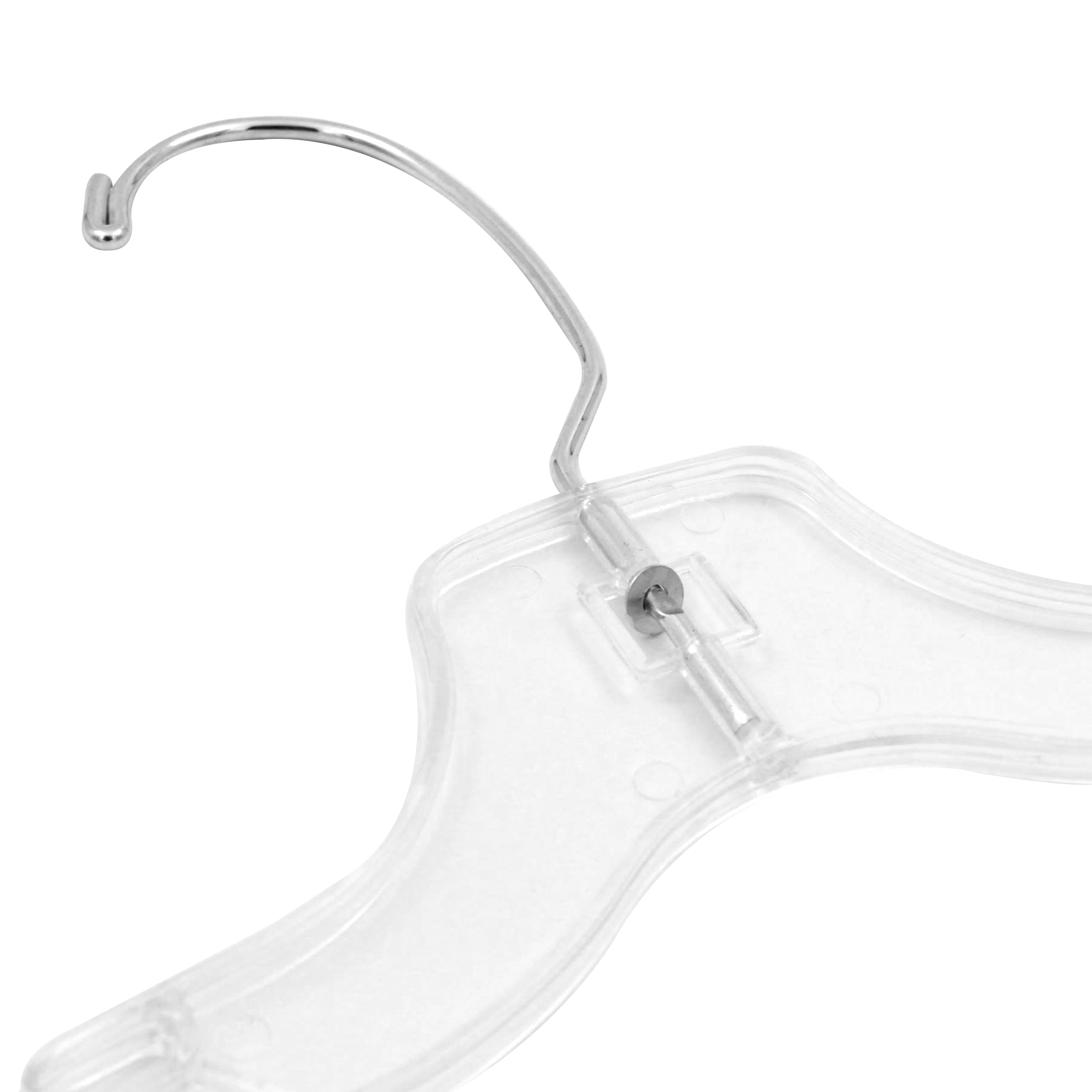 SSWBasics 12" Children's Plastic Hangers - Case of 100 - Clear Plastic Hangers with Swivel