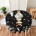 thumbnail image 6 of Moon Phase Starry Night Round Tablecloth Thicken Desk Cloth Washable Table Cover Table Cloth for Kitchen Daily Dinning Party Tabletop Decor 60 Inch, 6 of 6