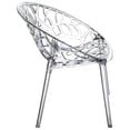 thumbnail image 3 of Compamia ISP052-TCL Chaise de Salle à Manger Moderne en Polycarbonate Cristal Transparent - Ensemble de 2, 3 of 12