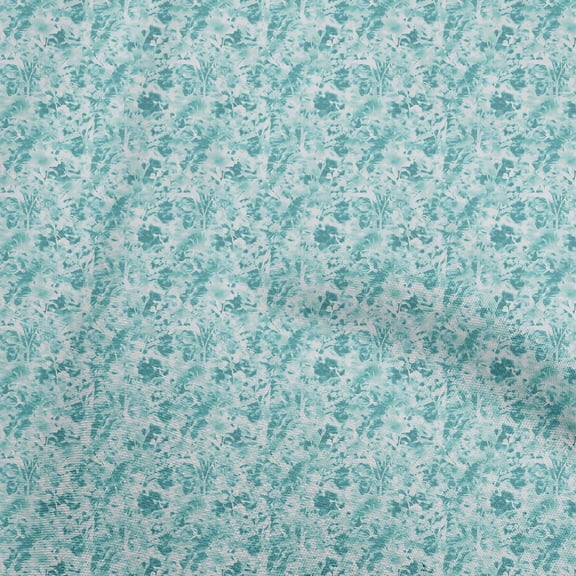 oneOone Polyester Spandex Dusty Teal Green Fabric Asian-Tie & Dye-Floral Sewing Fabric By The Yard Printed Diy Clothing Sewing Supplies 56 Inch Wide