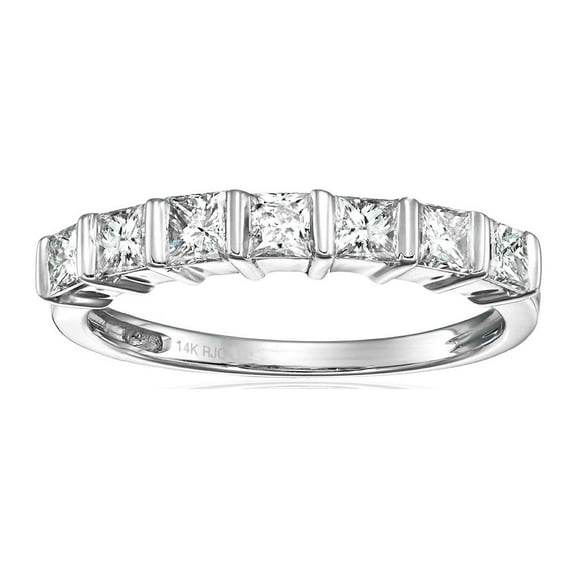 Vir Jewels 1/2 CTTW Princess Cut Diamond Wedding Band 14K White Gold Channel Bridal Ring Size 6
