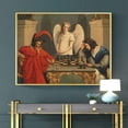 thumbnail image 3 of ALOUYA Playing Chess Print Poster Vintage Painting Canvas Prints Painting Posters and Prints Wall Decor Cuadros Home Unframe: 8x10inch(20x25cm), 3 of 6
