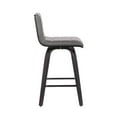 thumbnail image 3 of 26â€ Gray Faux Leather Black Wooden Swivel Bar Stool, 3 of 5