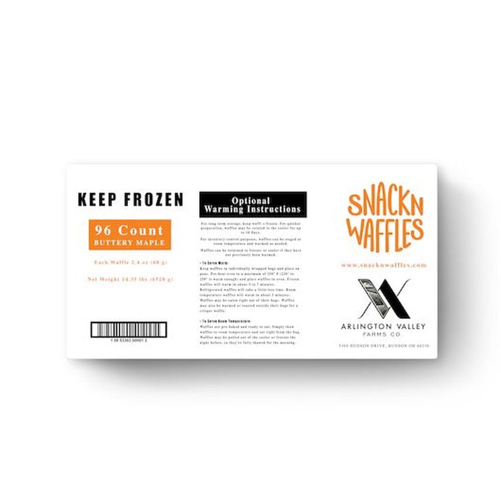 Snack N Waffles Buttery Maple Waffles, 2.4 Ounce -- 96 per case.