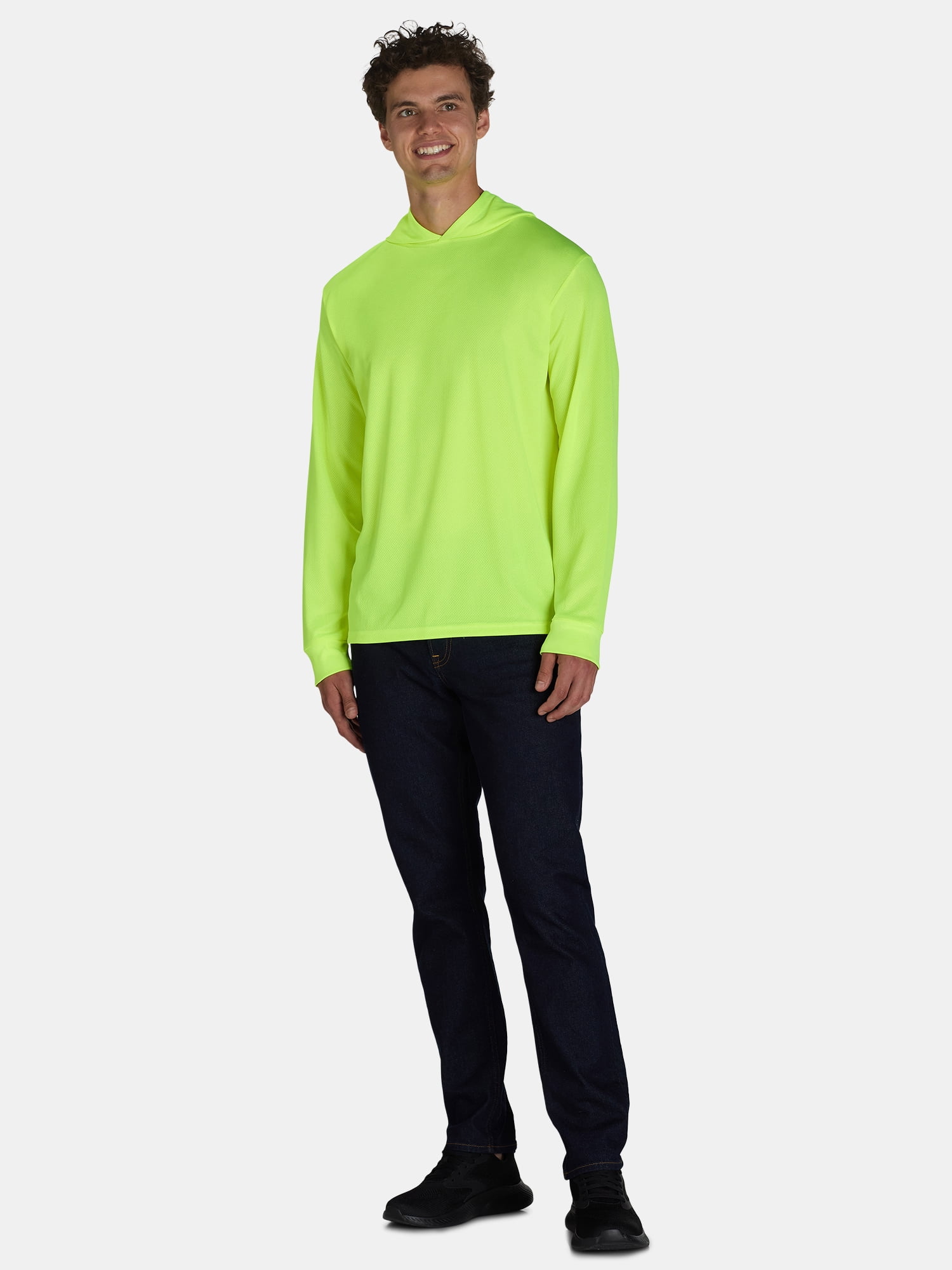 Bass Creek Outfitters Men's Polyester Performance Work Hoodie with Long Sleeves, Sizes M-2XL