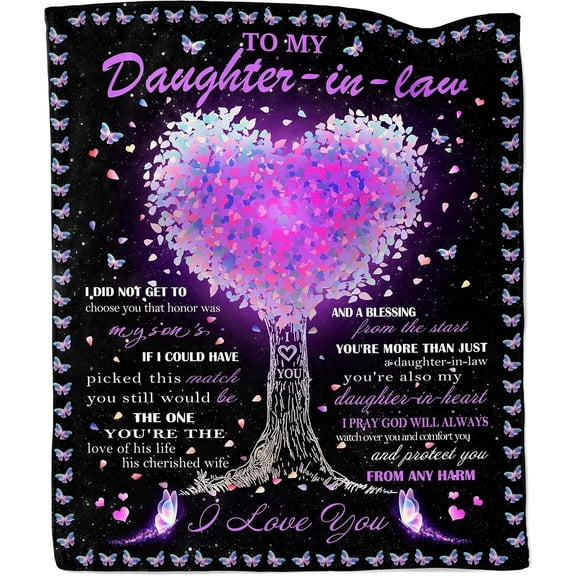 Daughter in Law Gifts Blanket, Gifts for Daughter in Law, Daughter in Law Gifts from Mother in Law, Daughter in Law Birthday Gifts, Future Daughter in Law Gifts Throw Blanket 60"X50"
