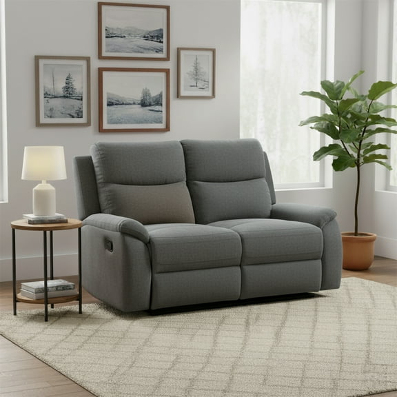 AC Pacific Ronald Contemporary Reclining Loveseat, Grey