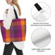 thumbnail image 3 of Fotbe Purple Yellow Buffalo Plaid Bolsa Tote Estética de Lona con Estampado para Mujer - Bolsa Reutilizable de Hombro Casual para Vacaciones, Compras, Trabajo y Gimnasio, 3 of 8