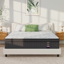 6V-Sermmoo 14 inch King Size Mattress Hybrid Mattress in a Box with Memory Foam and Pocket Springs, Medium Adults
